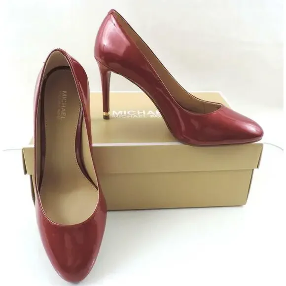 Michael Kors Ashby Flex Pump Heels Cherry Red Patent - Picture 9 of 10